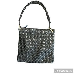 Sondra Roberts Leather Woven Bag Purse with Elegant Strap